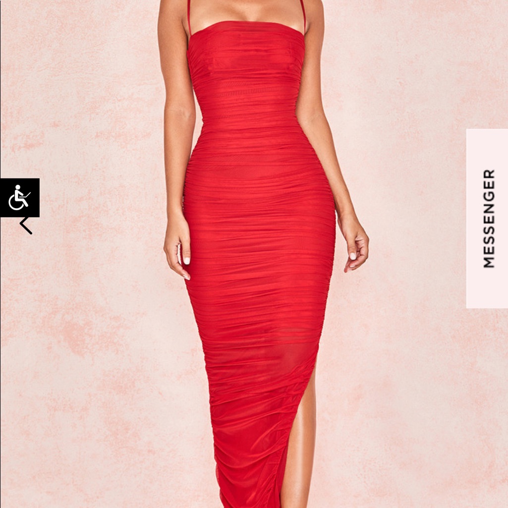 knee length dresses for ladies HOUSE OF CB FLORA SATIN PLEATED MIDI DRESS  TheLuxeLend